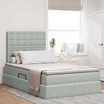 vidaXL Lit avec rangement et matelas Gris clair 120 x 190 cm Velours
