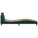 vidaXL Cadre de lit Dover vert foncé 100x200 cm velours