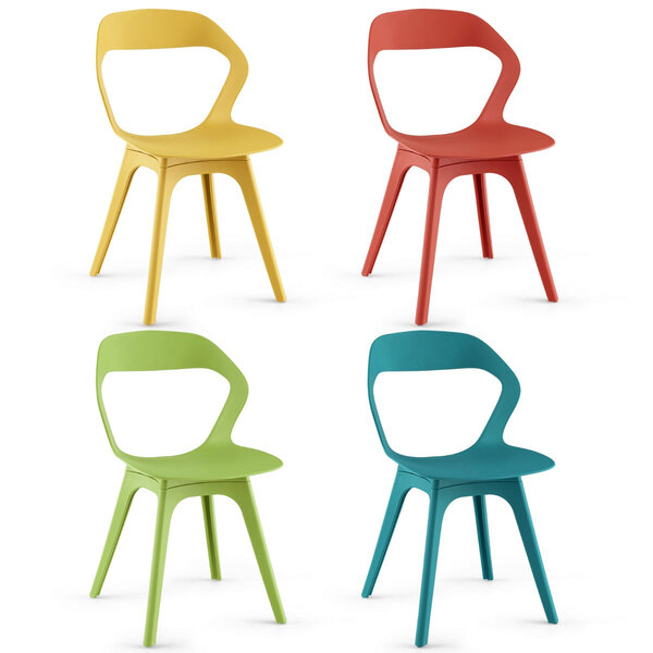 Lot de 4 chaises salle à manger 48 x 54 x 81 cm confort assise ergonomique design multicoloré en PP 20_0018228