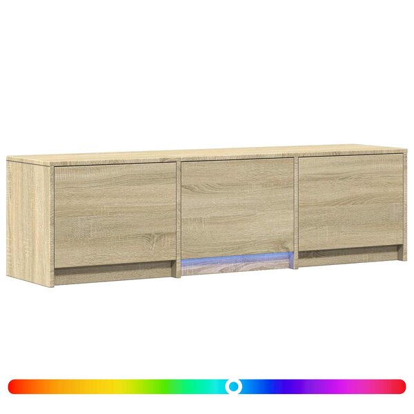 vidaXL Meuble TV avec LED 140 x 34 x 40 cm Chêne Sonoma