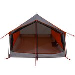 vidaXL Tente de camping 2 personnes gris et orange imperméable