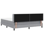 vidaXL Lit avec sommier à ressort et matelas gris clair  180 x 200 cm  en tissu.