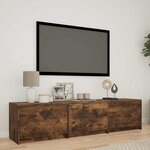 vidaXL Meuble TV avec LED 165 x 34 x 40 cm Chêne Fumé