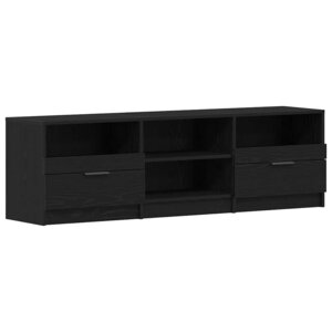 vidaXL Meuble TV avec tiroir Noir 150 x 33.5 x 45 cm Bois d'ingénierie