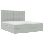 vidaXL Lit avec rangement et matelas Gris clair 160 x 200 cm Velours