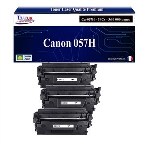 T3AZUR -3x Toners compatibles avec Canon 057H (3010C002/3010C004) pour Canon MF-443dw  MF-445dw  MF-446x  MF-449x  MF-453dw  MF-455dw Noir - 10 000p
