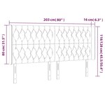 vidaXL Tête de lit à LED Bleu 203x16x118/128 cm Tissu