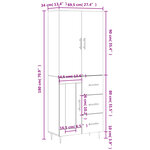 vidaXL Buffet haut Gris béton 69 5x34x180 cm Bois d'ingénierie