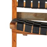 vidaXL Chaise pliable bandes croisées noir cuir véritable