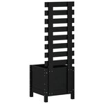 vidaXL Jardinière avec support noir 39x39 5x114 cm bois de pin massif
