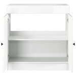 vidaXL Armoire sous évier de salle de bain Blanc brillant