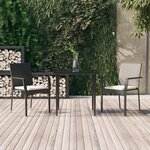 vidaXL Ensemble à manger de jardin avec coussins 3 Pièces Noir