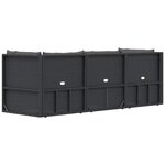 vidaXL Salon de jardin 3 Pièces avec coussins Noir Résine tressée