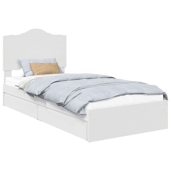vidaXL Lit de Rangement Blanc 90 x 200 cm Bois d'ingénierie