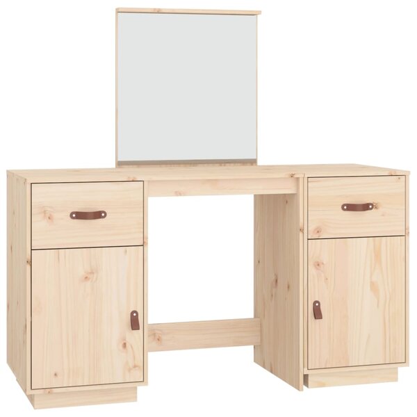 vidaXL Ensemble de coiffeuse avec miroir Bois de pin solide