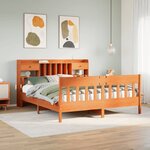 vidaXL Cadre de lit sans matelas cire marron 200x200cm bois pin massif