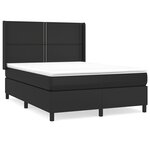 vidaXL Sommier à lattes de lit avec matelas Noir 140x190 cm Similicuir