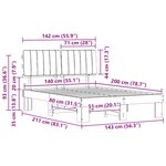 vidaXL Cadre de lit avec tête de lit rembourrée Gris foncé