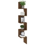 vidaXL Étagère d'angle murale Chêne brun 20x20x127 5cm Bois ingénierie
