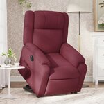 vidaXL Fauteuil inclinable électrique rouge bordeaux tissu