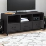 vidaXL Meuble TV noir 100 5x39x43 5 cm acier