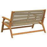 vidaXL Banc de jardin Beige 76x122x73 cm Bois massif d'acacia