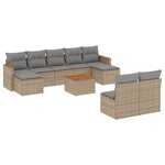vidaXL Salon de jardin avec coussins 10 Pièces beige résine tressée