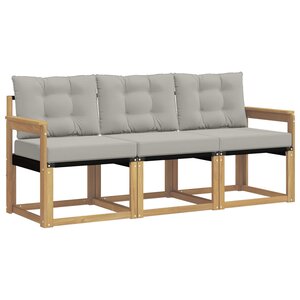 vidaXL Ensemble de canapés d'extérieur 3 pc Blanc et gris clair