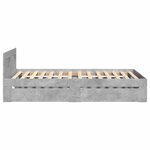 vidaXL Cadre de lit et tête de lit sans matelas gris béton 90x200 cm