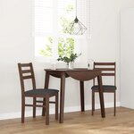 vidaXL Chaises à manger coussins 2 Pièces marron bois massif caoutchouc