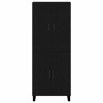vidaXL Haut Armoire Montage mural 2 Pièces Chêne noir 69 5 x 34 x 180 cm