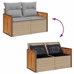 vidaXL Ensemble de canapé de jardin 12 Pièces Beige 90 x 55 x 71 cm