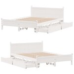 vidaXL Cadre de lit sans matelas blanc 150x200 cm bois de pin massif