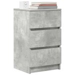 vidaXL Table de chevet avec 3 tiroirs gris béton 39x35x65 cm