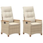 vidaXL Chaise de jardin inclinable Beige et crème 64 x 57 5 x 112 cm
