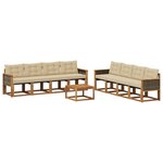 vidaXL Ensemble de canapés d'extérieur 9 pc Naturel et Beige