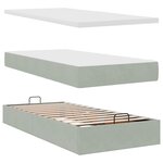 vidaXL Cadre de lit ottoman et matelas gris clair 100x200 cm velours