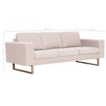 vidaXL Ensemble de canapé 2 Pièces tissu crème