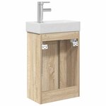 vidaXL Meuble de salle de bain avec robinet Chêne Sonoma