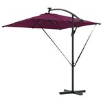 vidaXL Parasol banane à mât déporté Rouge bordeaux 249 x 249 x 250 cm