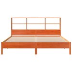 vidaXL Lit bibliothèque sans matelas cire marron 200x200 cm pin massif