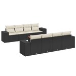vidaXL Salon de jardin 9 Pièces avec coussins noir résine tressée