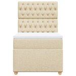 vidaXL Sommier à lattes de lit avec matelas Crème 80x200 cm Tissu