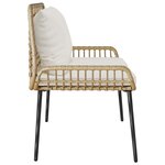 vidaXL Banc de jardin Marron Noir Crème Rotin synthétique et acier