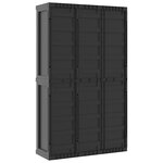vidaXL Armoire de rangement d'extérieur gris et noir 97x37x165 cm PP