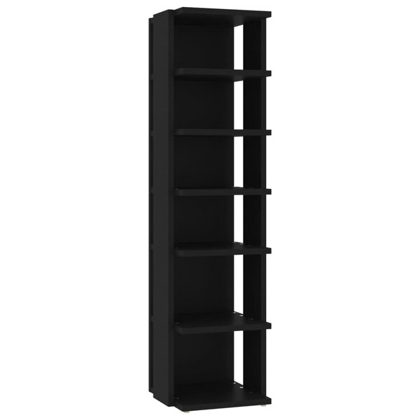 vidaXL Armoire à chaussures Noir 27 5x27x102 cm Bois d'ingénierie