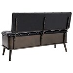 vidaXL Banc de rangement avec dossier 110 cm Noir Similicuir