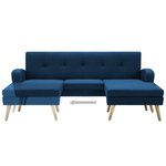 vidaXL Canapé en forme de L revêtement en tissu 186x136x79 cm bleu