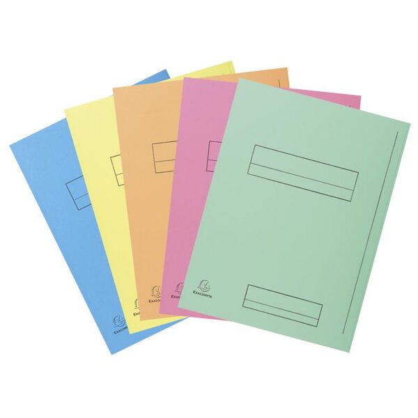 Paquet de 50 chemises imprimées 2 rabats SUPER 210 - 24x32cm Couleurs assorties x 5 EXACOMPTA