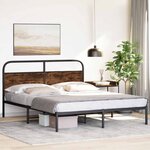 vidaXL Cadre de lit sans matelas 150x200 cm chêne fumé bois ingénierie